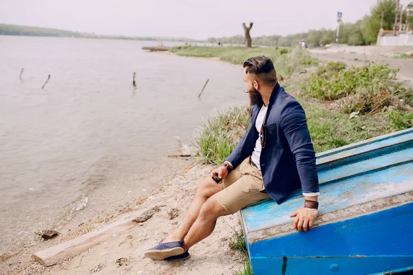 bearded man on the boat