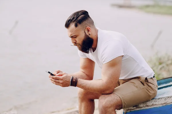 bearded man on the boat