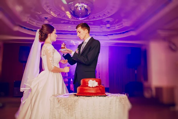 ウエディング ケーキのカップル — ストック写真