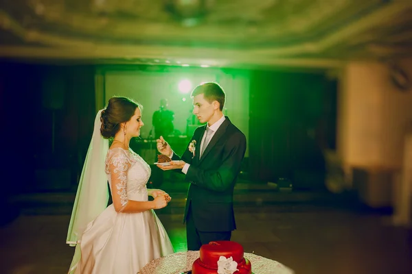 Casal bolo de casamento — Fotografia de Stock