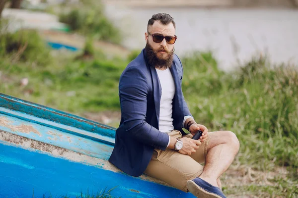 bearded man on the boat