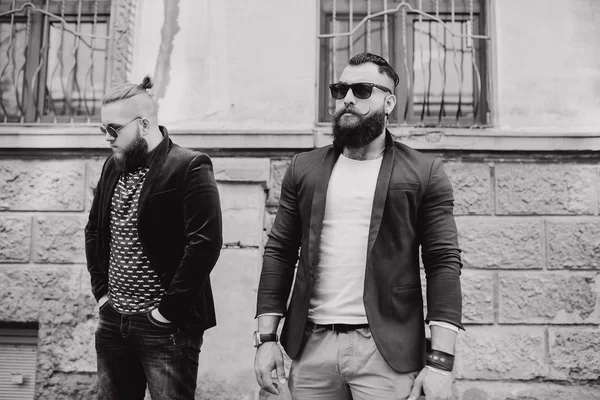Two bearded men fashion — Stock Photo, Image