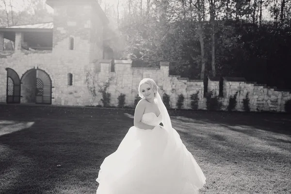 Sposa bionda con il suo sposo — Foto Stock