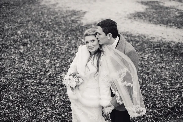 Casamento na praia no inverno — Fotografia de Stock