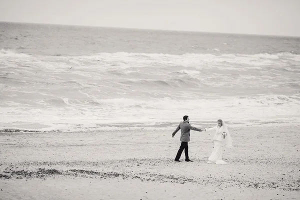 冬のビーチで結婚式 — ストック写真