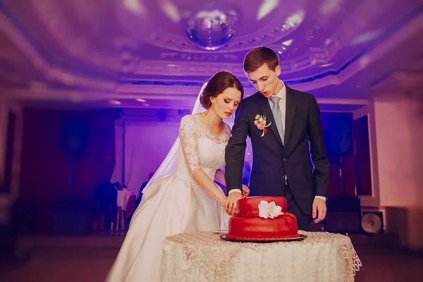 Couple gâteau de mariage — Photo