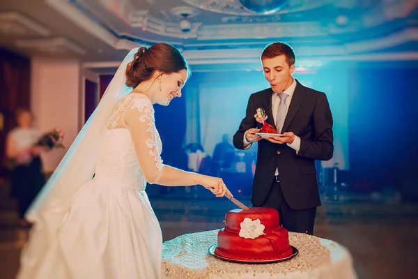 Casal bolo de casamento — Fotografia de Stock