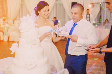 pasta yemeye Düğün çifti