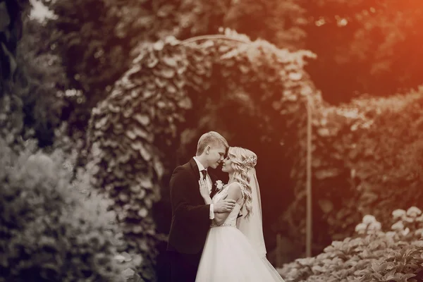 Schönes blondes Hochzeitspaar — Stockfoto