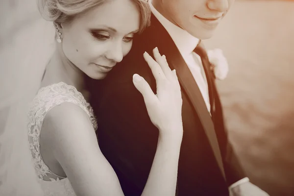 Bruiloft blond paar — Stockfoto