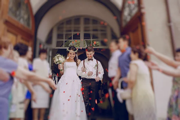 Matrimonio chiesa coppia — Foto Stock