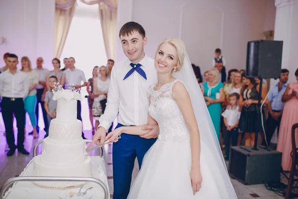 Mooie jonge paar bruiloft — Stockfoto