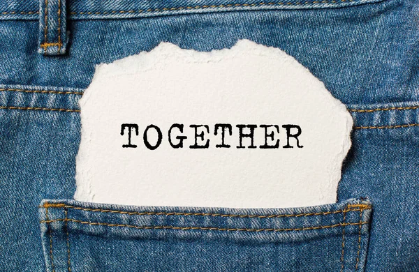 Juntos Fondo Papel Roto Amor Jeans Concepto San Valentín — Foto de Stock