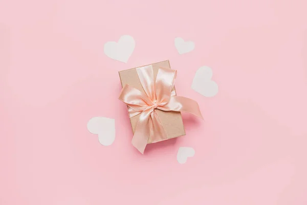 Cadeaus Roze Achtergrond Liefde Valentijn Concept — Stockfoto