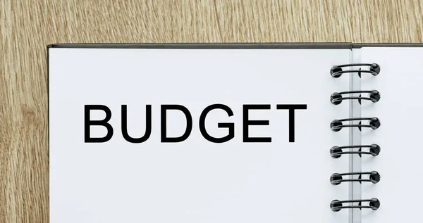 Notepad Text Budget Wooden Deskt Business Finance Concept Royalty Free Stock Photos