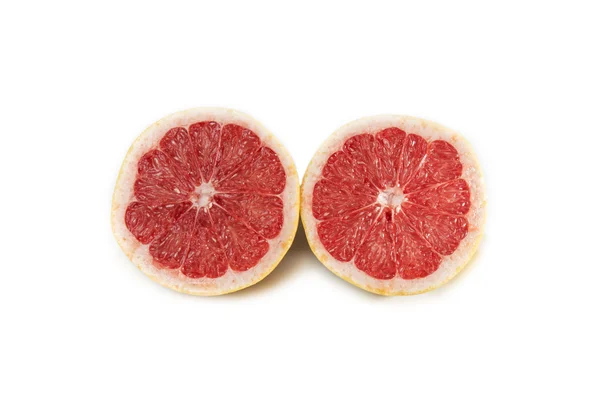 Grapefruit in zwei Hälften geteilt — Stockfoto