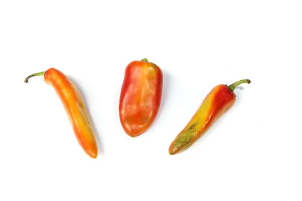 Tres pimientos rojos diferentes — Foto de Stock