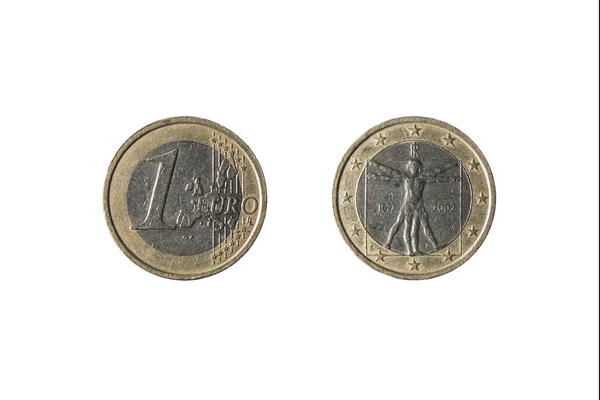 Used one euro coin — Stock Photo, Image