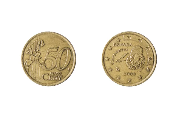 Moneda de 50 centavos de euro — Foto de Stock