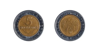 five bolivian pesos clipart