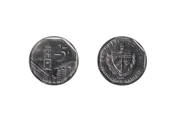 A Cuban coin twenty five cents — Stock Photo, Image