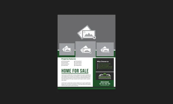 Real Estate Flyer Template Volledig Bewerkbaar Ontwerp Zeer Uniek — Stockvector