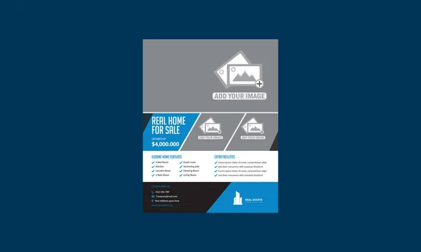 Real Estate Flyer Template Volledig Bewerkbaar Ontwerp Zeer Uniek — Stockvector