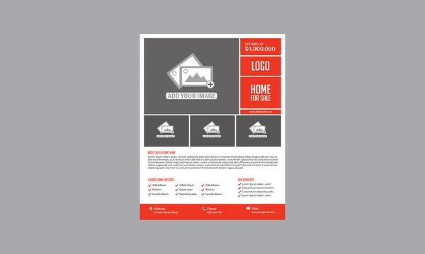 Real Estate Flyer Template Volledig Bewerkbaar Ontwerp Zeer Uniek — Stockvector