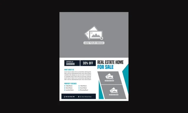 Real Estate Flyer Template Fully Editable Design Very Unique — Stock Vector