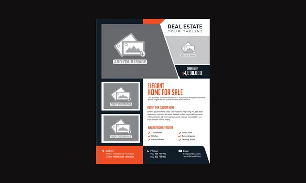 Real Estate Flyer Template Fully Editable Design Very Unique — Stock Vector