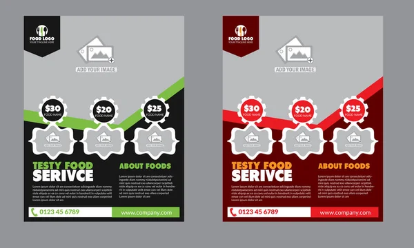 Fast Food Flyer Mall Design Fullt Redigerbar Design Mycket Unik — Stock vektor