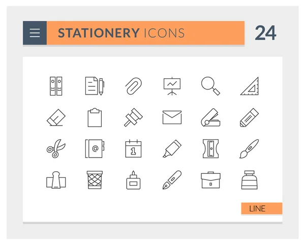 Premie briefpapier lijn Vector icon set — Stockvector