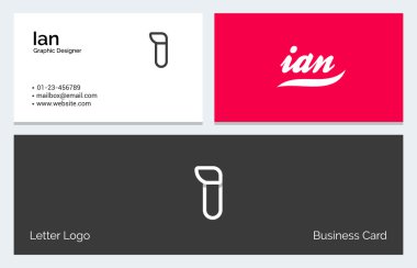 Ben Alfabe harf en az doğrusal Logo kartvizit şablonu