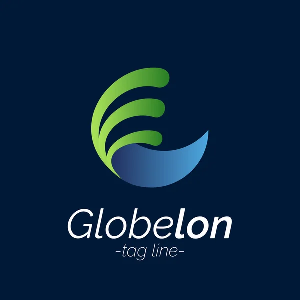 Logotipo do globo terrestre. Sinal de empresa. Ilustração vetorial — Vetor de Stock