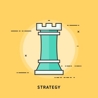 Web ve mobil servis ve uygulamaları için strateji yaratıcı düz iş kavramı simgeler