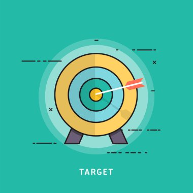 Hedef yaratıcı düz iş kavramı simgeler web ve mobil servis ve apps