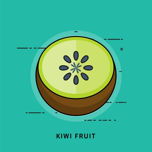 Kiwi kreatív lapos gyümölcs koncepció ikonok a webes és mobil szolgáltatás és apps — Stock Vector