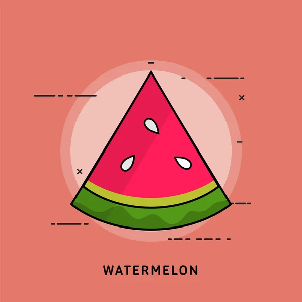 Icônes de concept de fruits plats créatifs de pastèque pour le service et les applications Web et mobiles — Image vectorielle