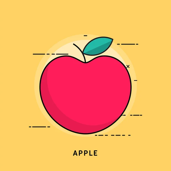 Apple Creative iconos de concepto de fruta plana para el servicio web y móvil y aplicaciones — Archivo Imágenes Vectoriales