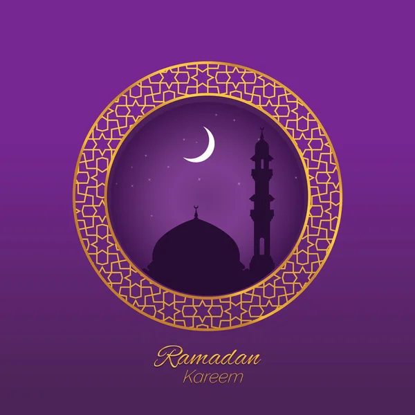 Ραμαζάνι Kareem γραφικό χαιρετισμό φόντο με μοτίβο Αραβικά — Διανυσματικό Αρχείο