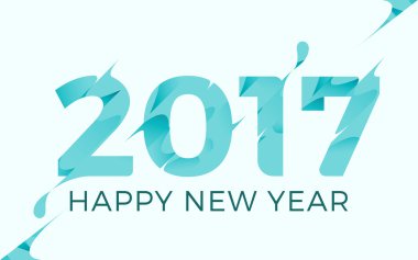 Mutlu Yıllar 2017 Vektör İllüstrasyon şablonu Arka plan tasarımı. Modern dondurulmuş tema.