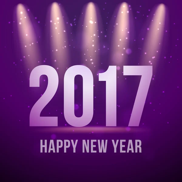 Happy New year 2017 Vector Illustration template Background design. Spot light Showcase effect. — Stock Vector