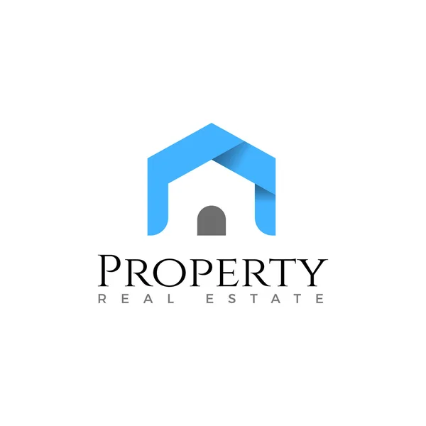 Šablona loga nemovitosti. Vektorové logo pro bydlení, bydlení, stavebnictví, nemovitosti. — Stockový vektor