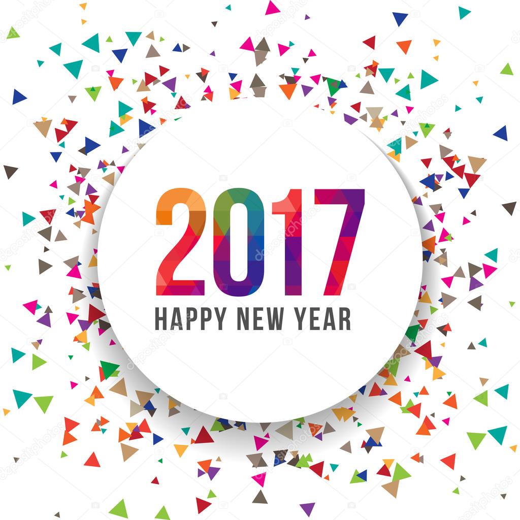 Happy New year 2017 Vector Illustration template Background design. Scatter confetti effect 