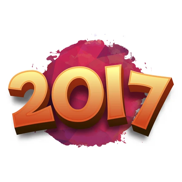 Happy New year 2017 vector text graphic design with color splash — Stock Vector