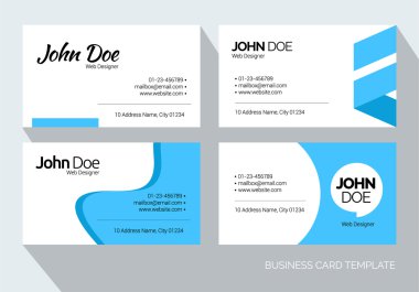 Blue Abstract Business card set Vector graphic design template
