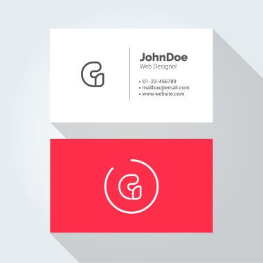 G Simple Letter Minimal alphabet linear logo. Business card template.
