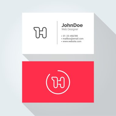 H Simple Letter Minimal alphabet linear logo. Business card template.