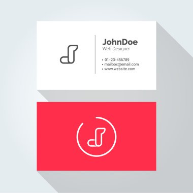 J Simple Letter Minimal alphabet linear logo. Business card template.