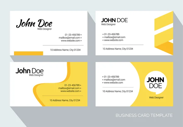 Yellow Abstract Business card set Vector graphic design template — Stockvector